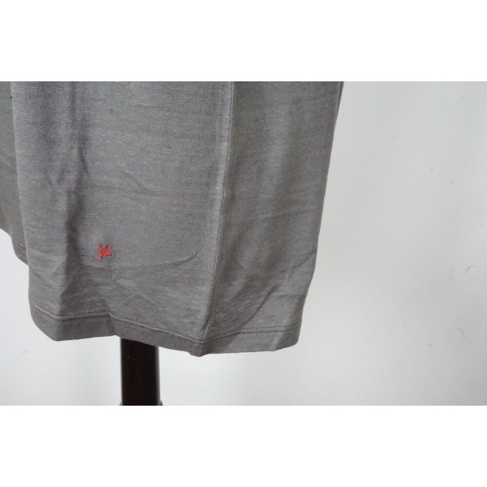 Isaia Napoli Solid Gray 100% Linen Short Sleeve T Shirt Sz M  Brand New - Picture 2 of 6